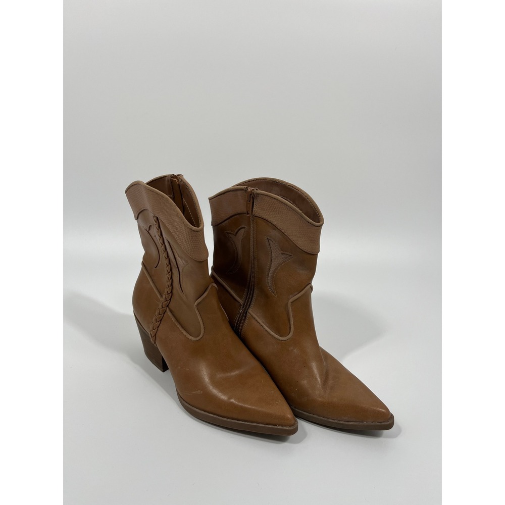 Western Rodeo Festival Concert Womens Ankle Boots 7.5 Brown Cowboy Cowgirl